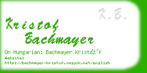 kristof bachmayer business card